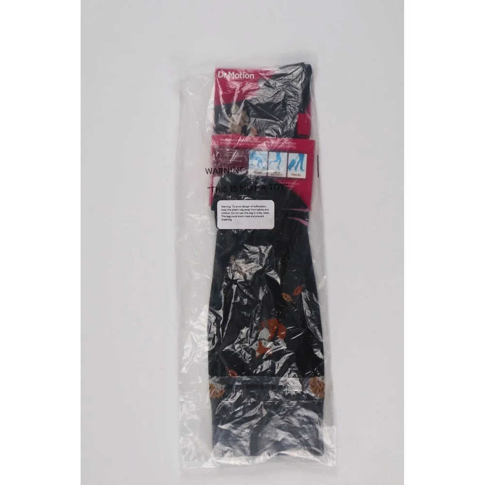 Dr Motion Knee High Socks Everyday Compression Navy Hedgehog Size 9-11 NWT